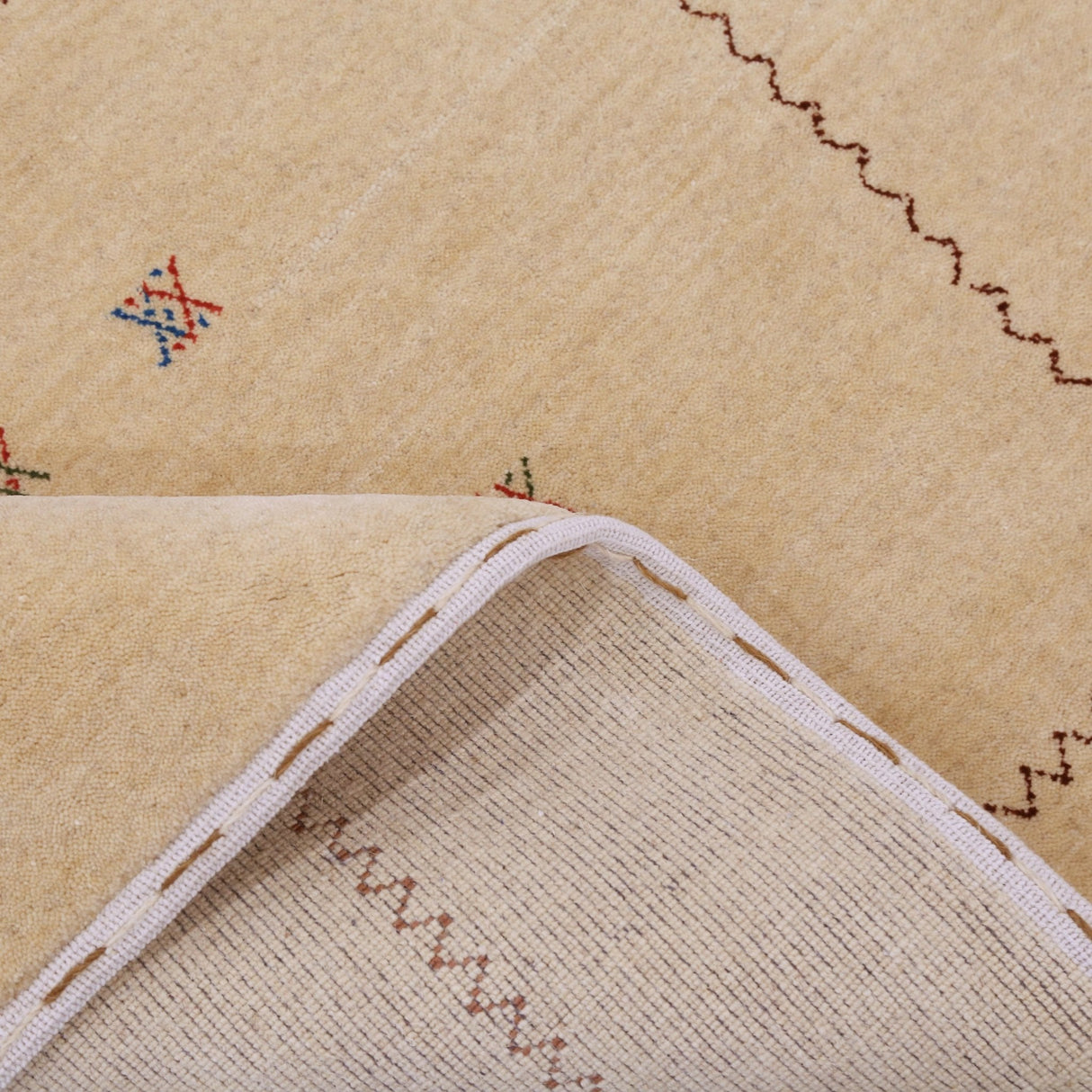Beige Modern Design Hand Loomed Wool Area Rug