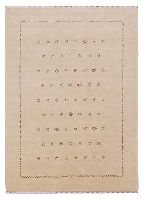 Beige Modern Design Hand Loomed Wool Area Rug
