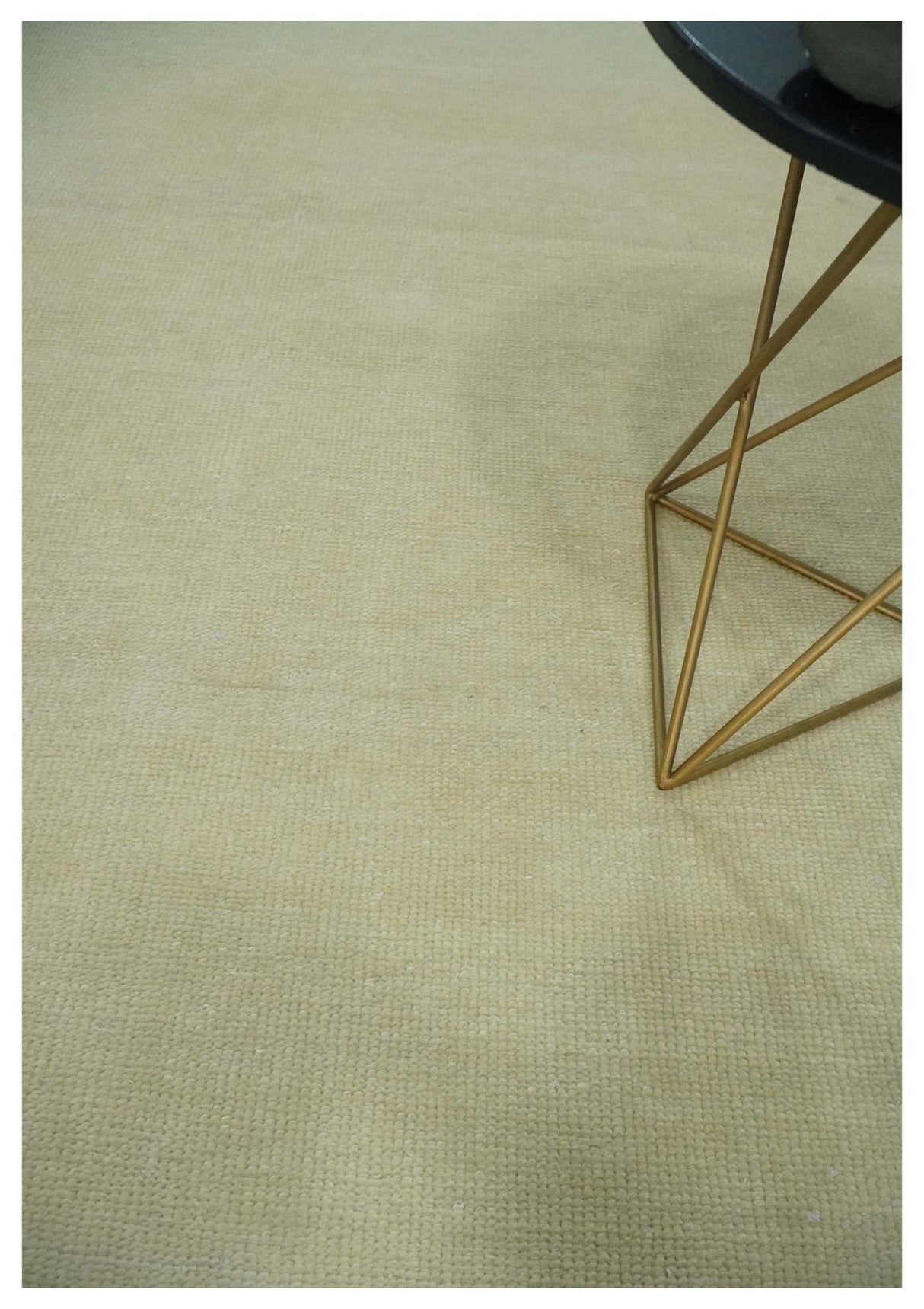 Beige Modern Solid Hand knotted 8x10 wool Area Rug