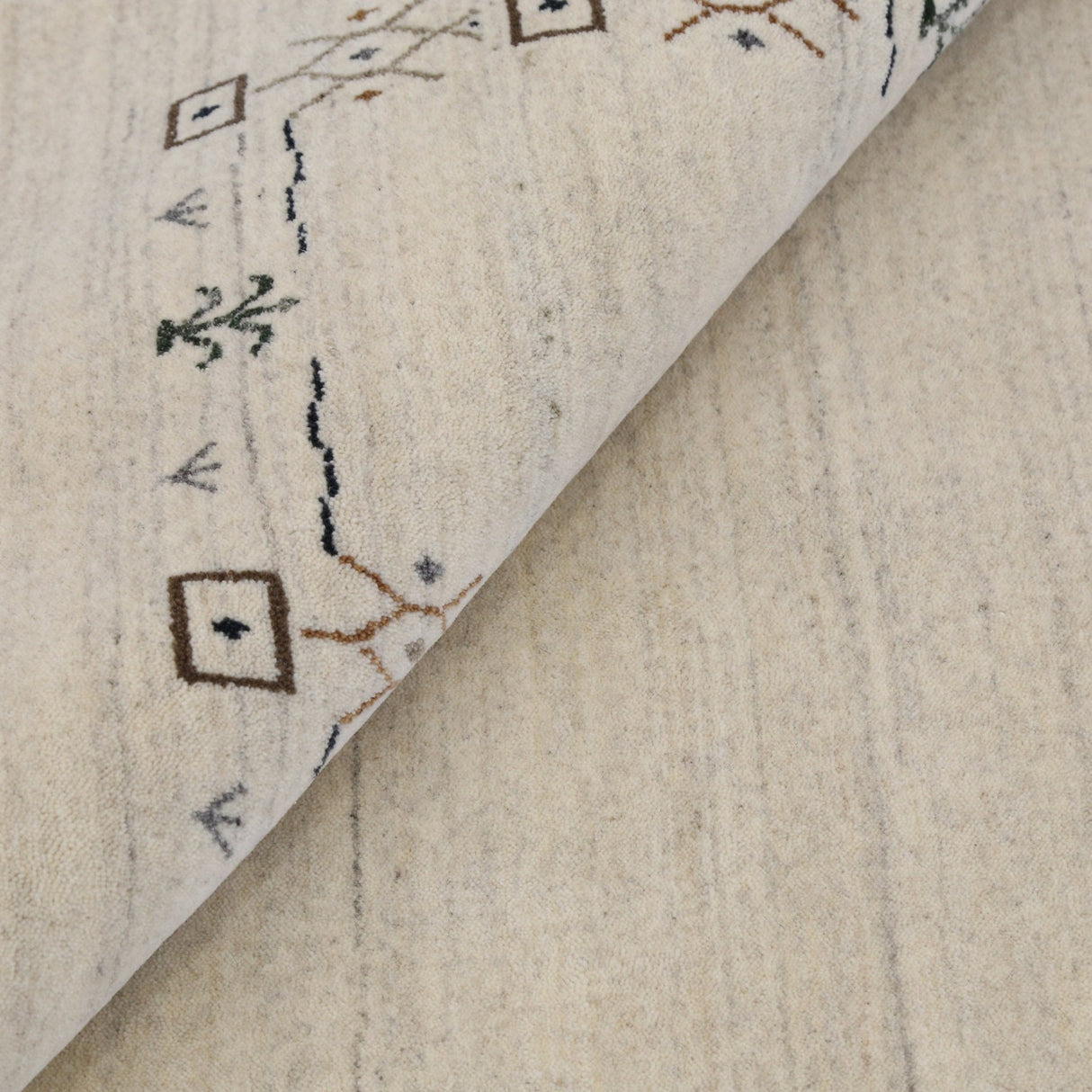 Beige Tribal Border Hand Loomed Wool Area Rug