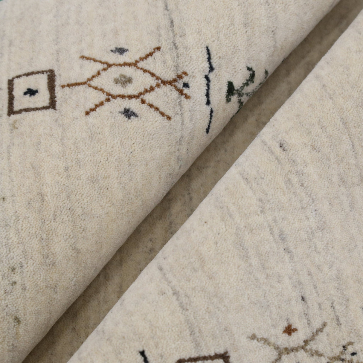 Beige Tribal Border Hand Loomed Wool Area Rug
