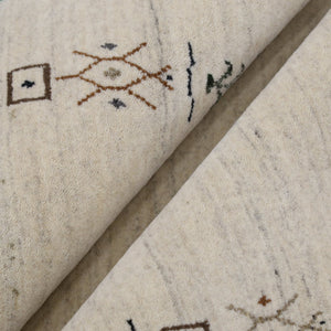 Beige Tribal Border Hand Loomed Wool Area Rug
