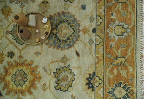Beige and Gold 8x10 Traditional Oriental Oushak wool Rug
