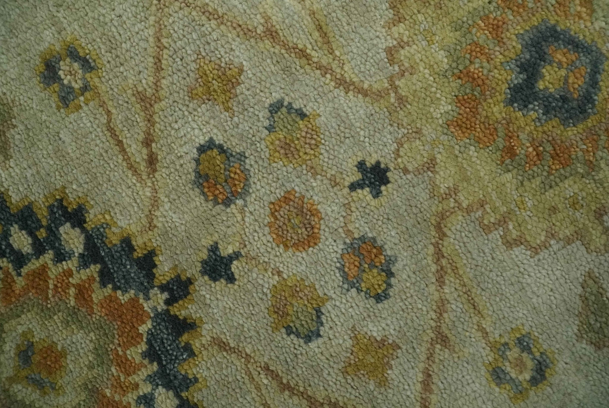 Beige and Gold 8x10 Traditional Oriental Oushak wool Rug