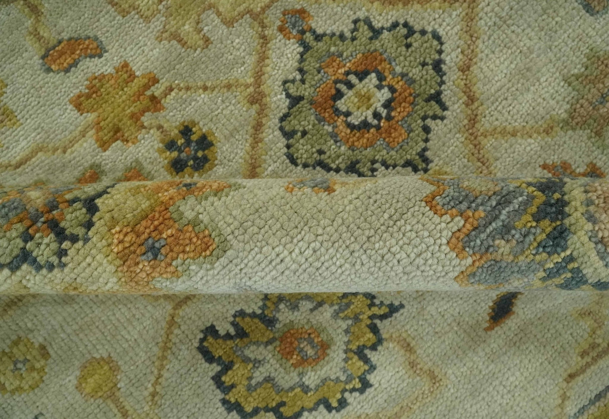 Beige and Gold 8x10 Traditional Oriental Oushak wool Rug