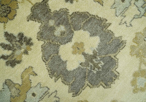 Beige and Gray 8x10 Hand Knotted Traditional Oriental Oushak Wool area rug