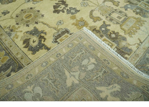 Beige and Gray 8x10 Hand Knotted Traditional Oriental Oushak Wool area rug