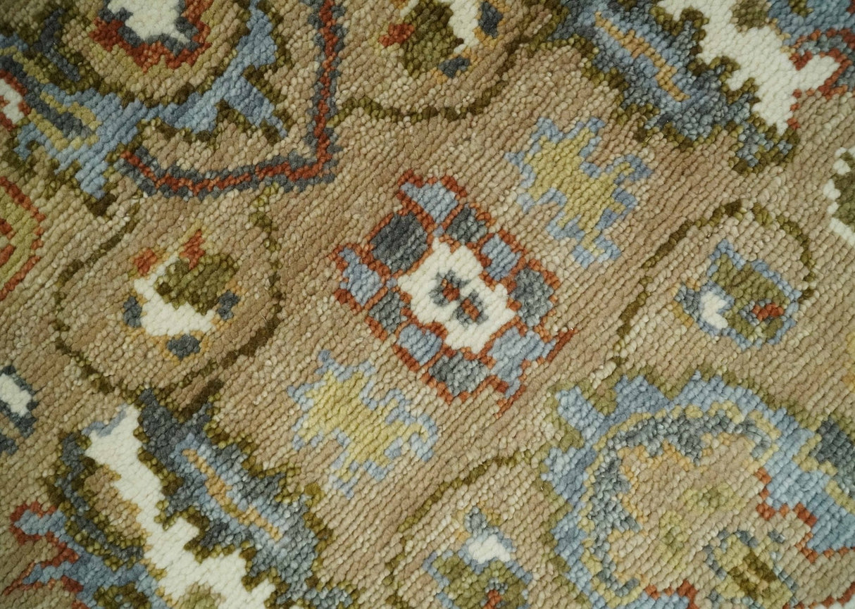 Beige and Ivory Hand knotted Traditional Oriental Oushak Multi Size Wool Area Rug