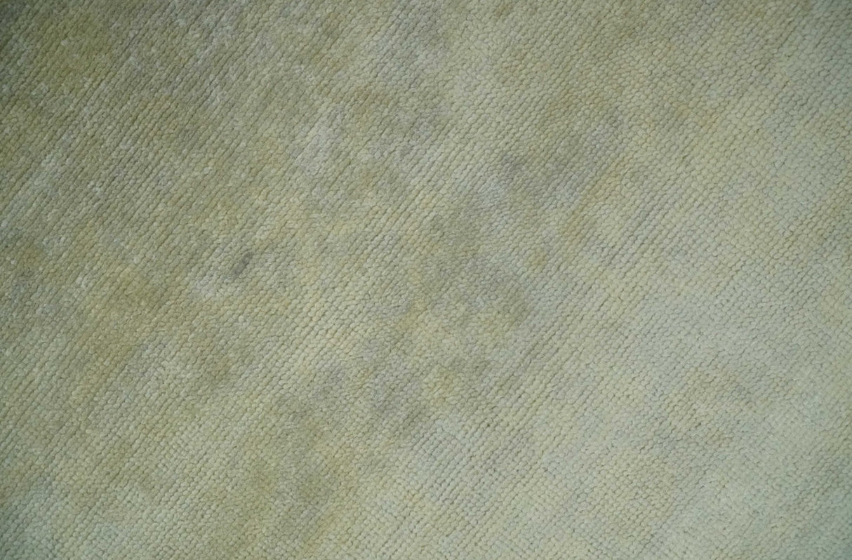 Beige and Silver Traditional Hand Knotted 8x10 Wool Oushak Area Rug