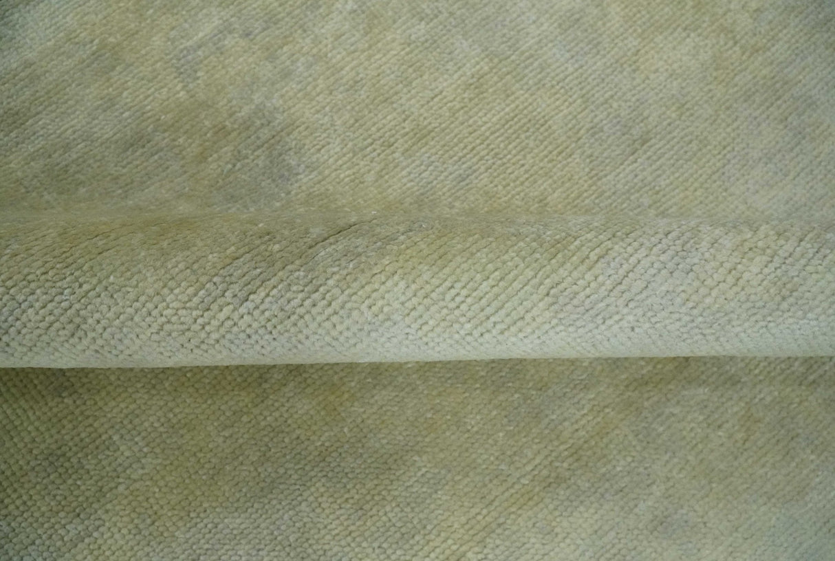 Beige and Silver Traditional Hand Knotted 8x10 Wool Oushak Area Rug