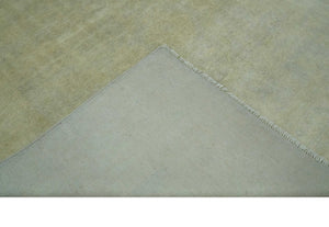 Beige and Silver Traditional Hand Knotted 8x10 Wool Oushak Area Rug