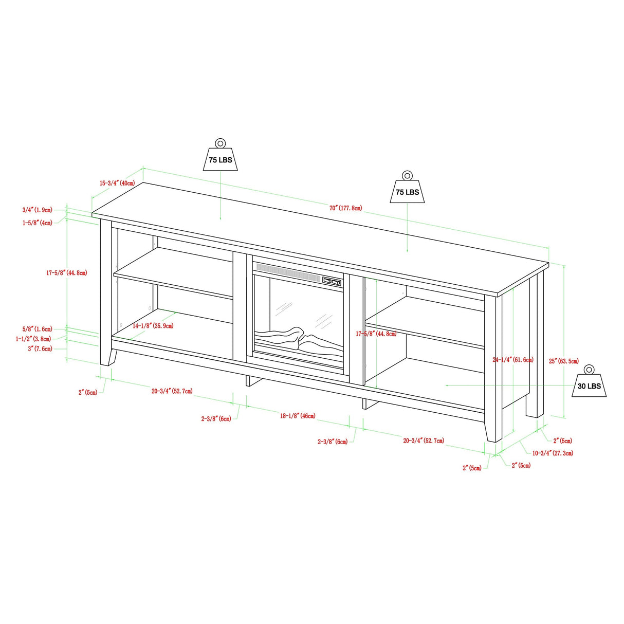 Beldon Essential Fireplace TV Stand