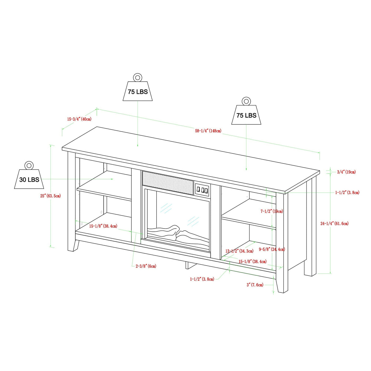 Beldon Essential Fireplace TV Stand