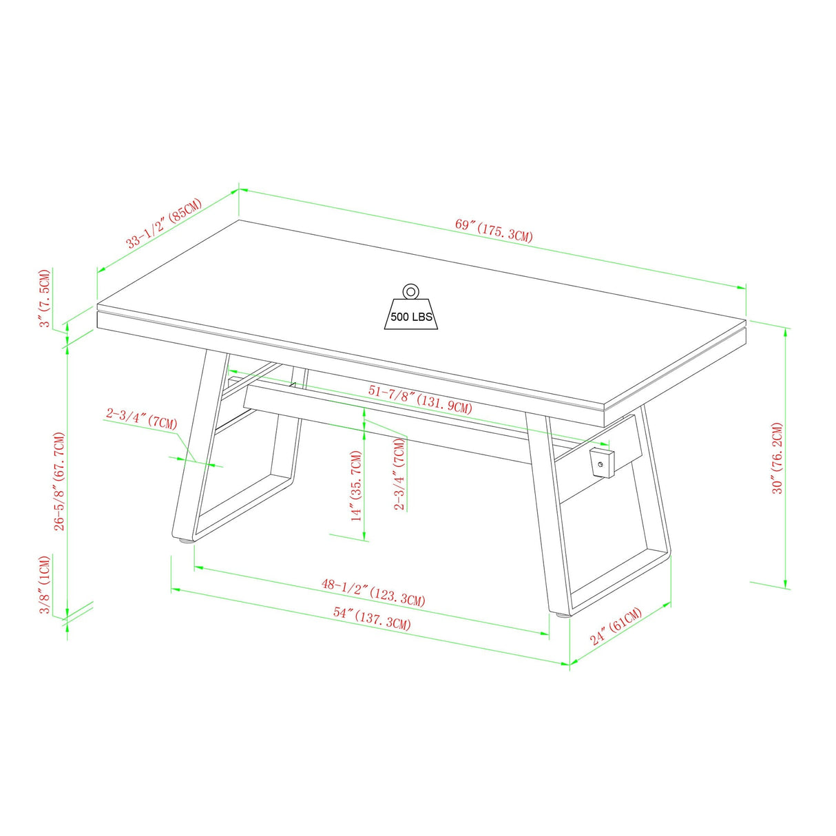 Benedict Modern Industrial Dining Table & Desk