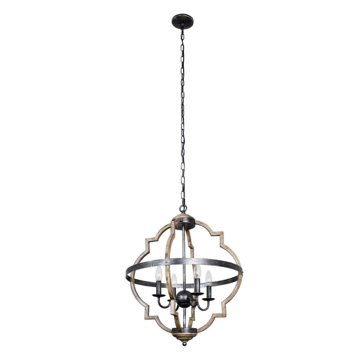 Bennington 4-Light Brown Wood Chandelier