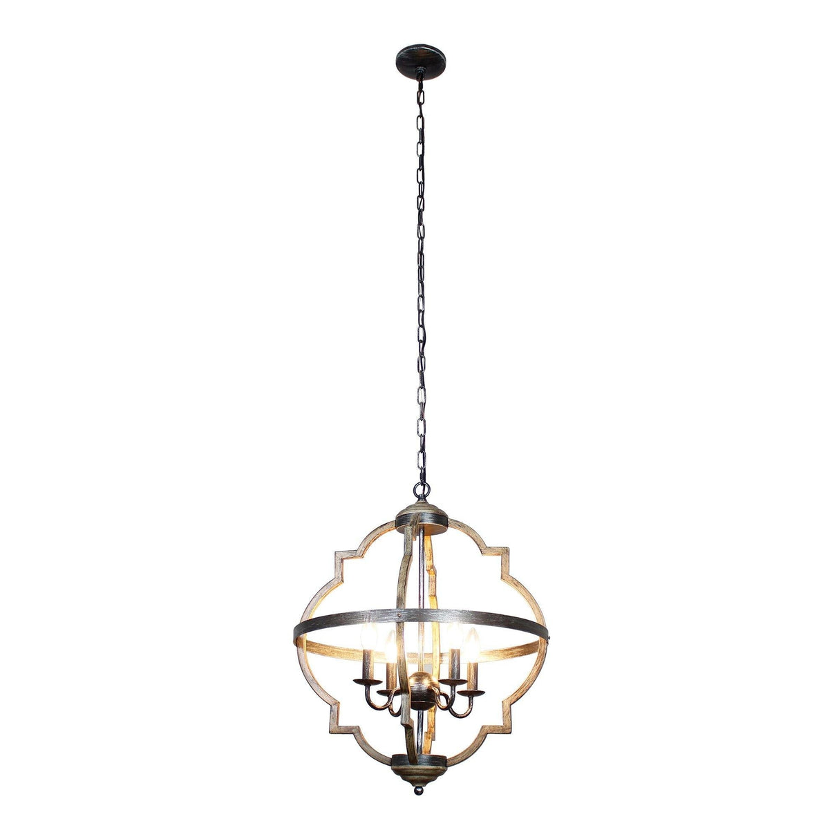 Bennington 4-Light Brown Wood Chandelier