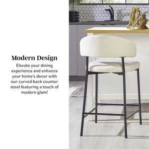 Benton Modern Upholstered Bar Stool, Set of 2