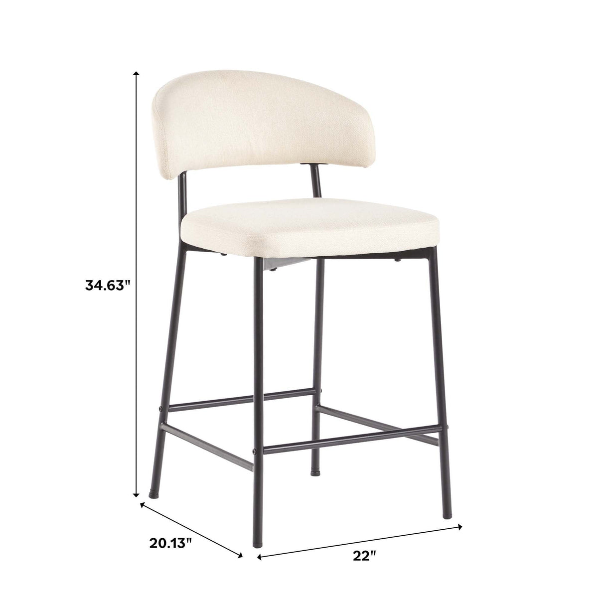 Benton Modern Upholstered Bar Stool, Set of 2