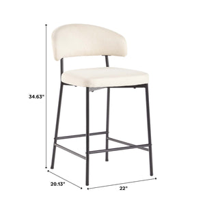 Benton Modern Upholstered Bar Stool, Set of 2