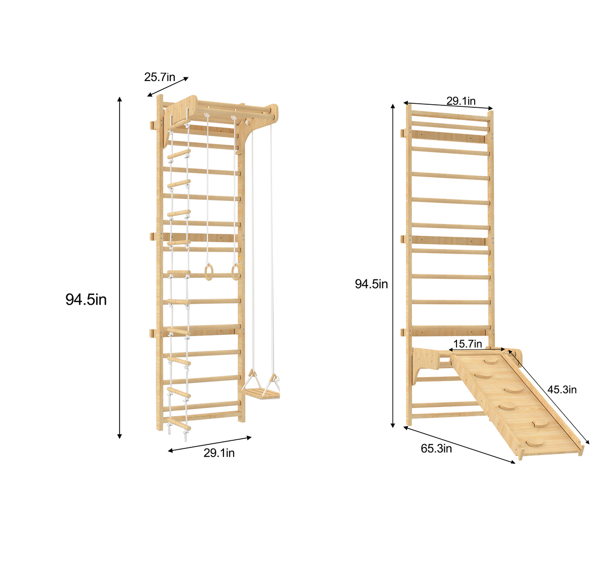 Betula Swedish Wall Ladder & Indoor Wooden Climber for Kids – Home Gym Playset