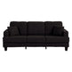 Black 3 Piece Set Comfy Sofa Couch 3-Seater & Loveseat Sofa with Storage Ottoman for Living Room with USB, Side Pockets, Pillows included