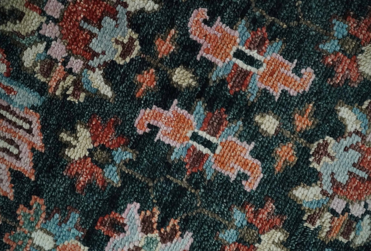 Black and Rust Traditional Hand Knotted Oushak wool 8x10 Area Rug