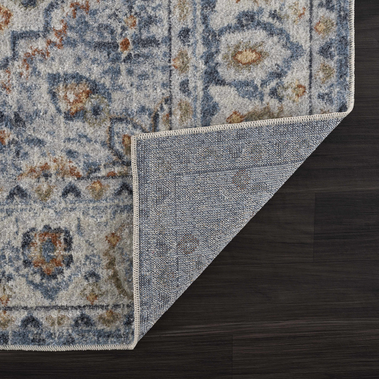 Blue Cream Hiti Washable area rug - Clearance