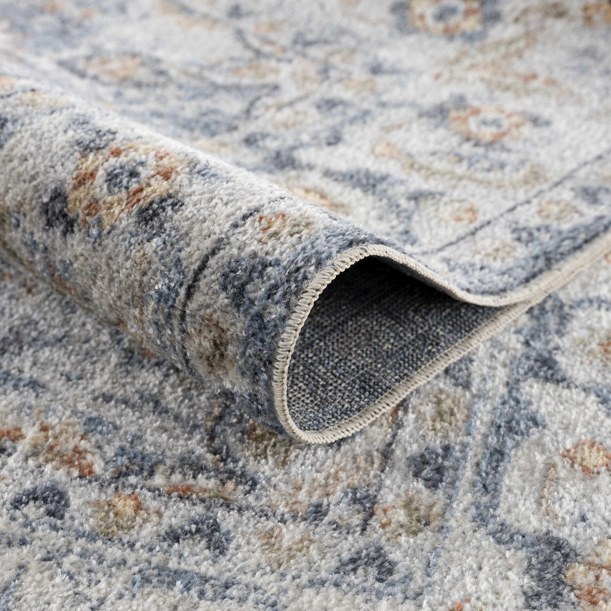 Blue Cream Hiti Washable area rug - Clearance