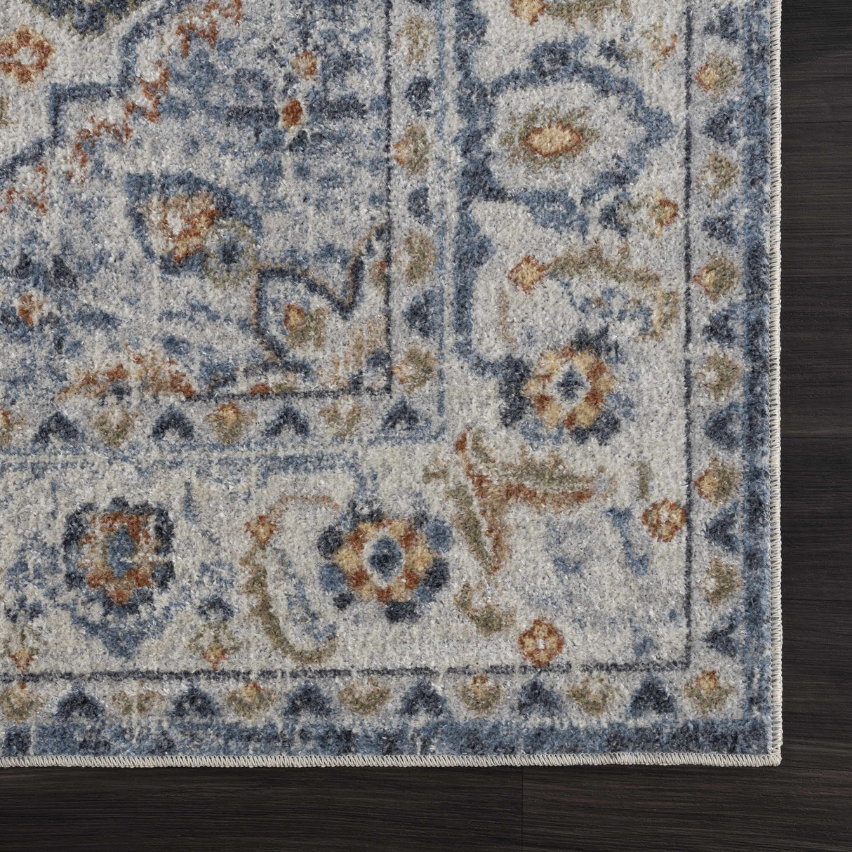 Blue Cream Hiti Washable area rug - Clearance