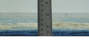 Blue and Beige 6x9 Hand Knotted Traditional Oushak wool area rug