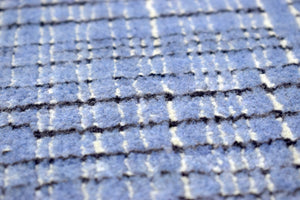 Blue and Ivory Traditional Handmade Wool & Viscose 2x3 Area Rug | TRD237123