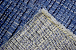 Blue and Ivory Traditional Handmade Wool & Viscose 2x3 Area Rug | TRD237123