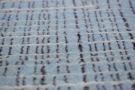 Blue and Ivory Traditional Stripes Pattern Handmade Wool & Viscose 2x3 Area Rug | TRD140423
