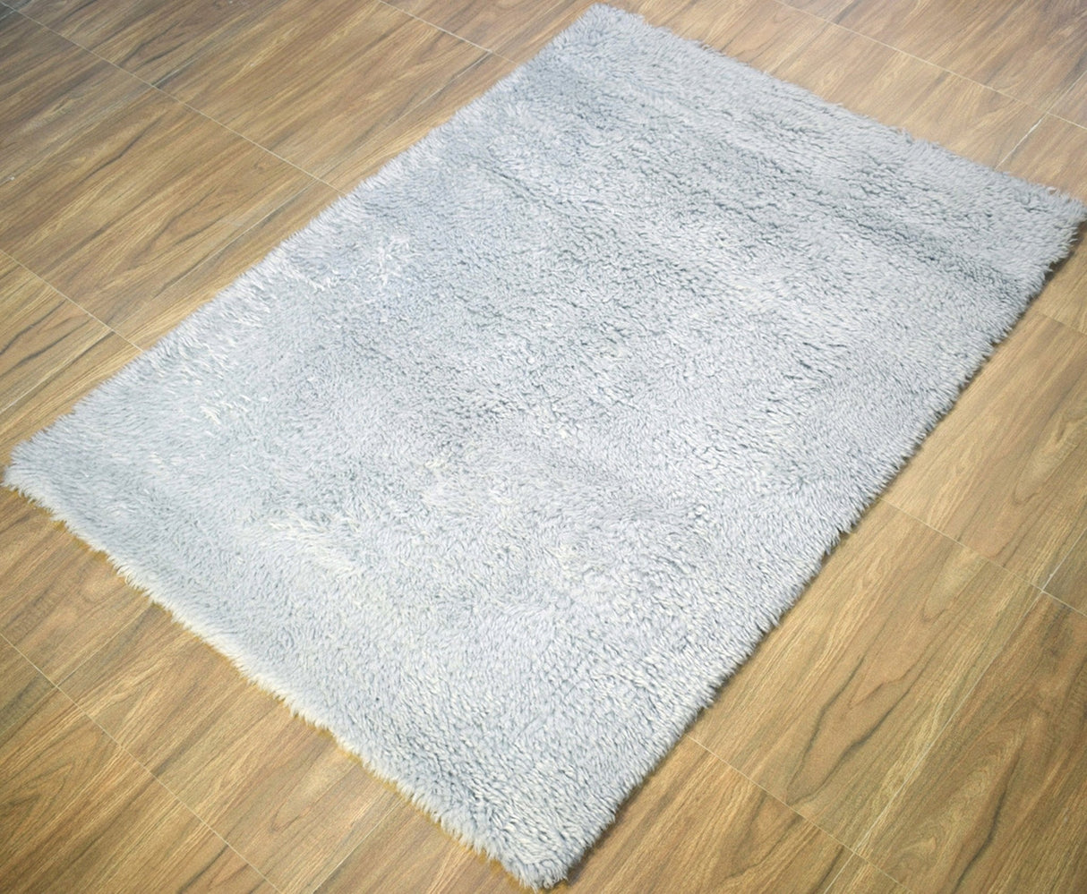 Blue and Silver 4'x 6' | 5'x 8' Rug | Modern Handmade NewZealand Wool Area Rug | The Rug Decor |TRD2379