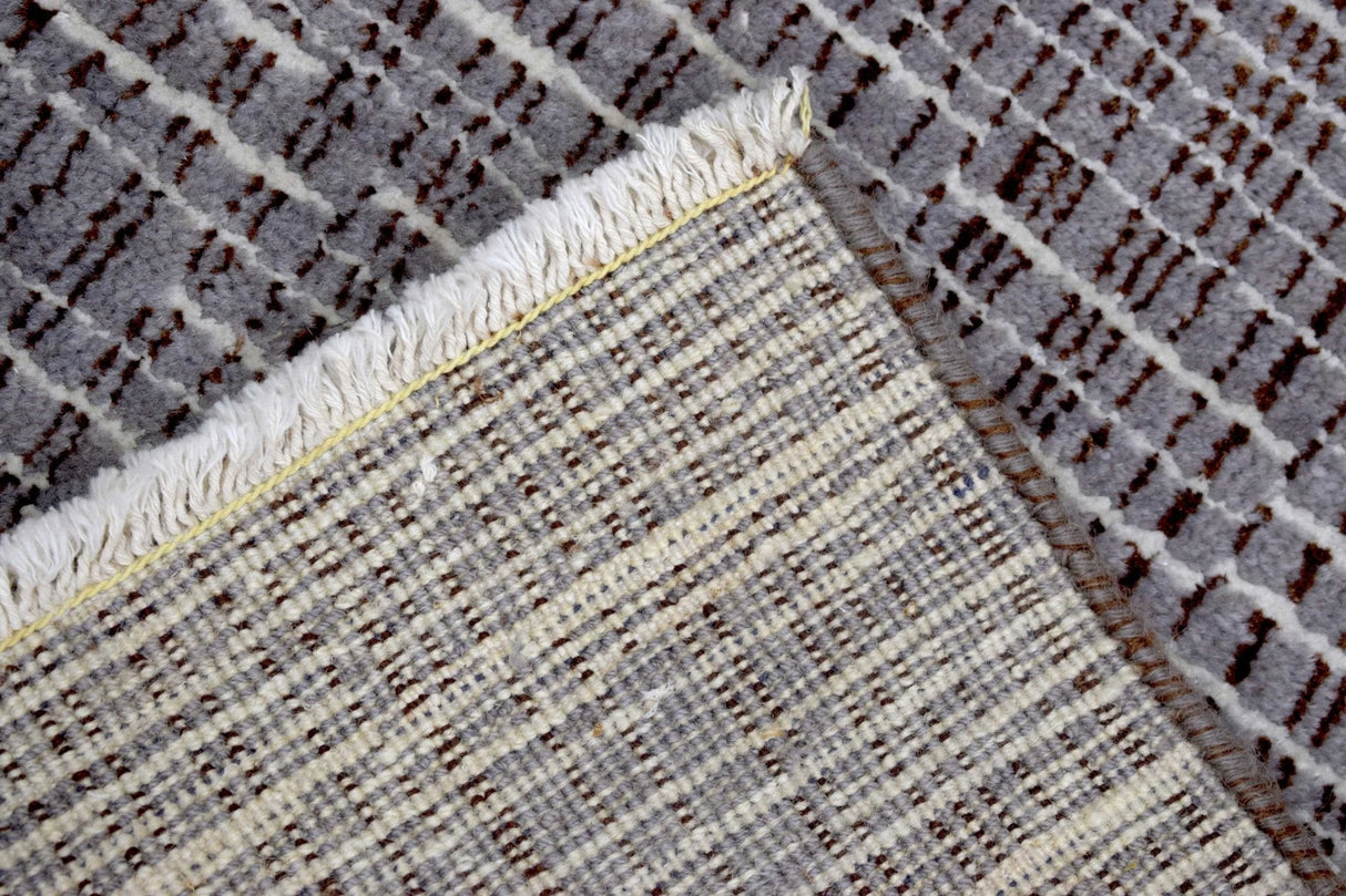 Blue and Silver Traditional Handmade Wool & Viscose 2x3 Area Rug | TRD154523