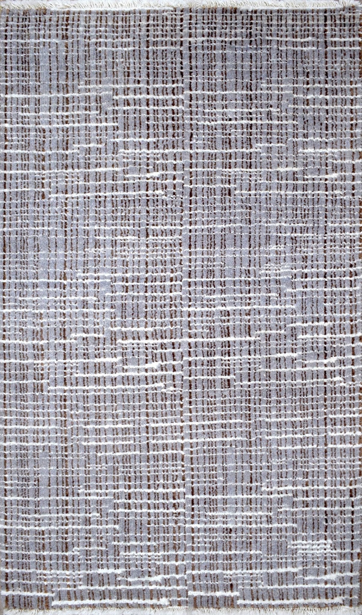 Blue and Silver Traditional Handmade Wool & Viscose 2x3 Area Rug | TRD154523