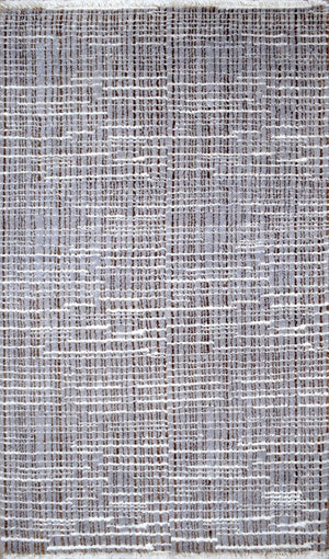Blue and Silver Traditional Handmade Wool & Viscose 2x3 Area Rug | TRD154523