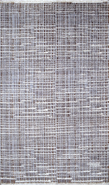 Blue and Silver Traditional Handmade Wool & Viscose 2x3 Area Rug | TRD154523