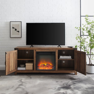 Bolivar Barn Door Fireplace TV Stand