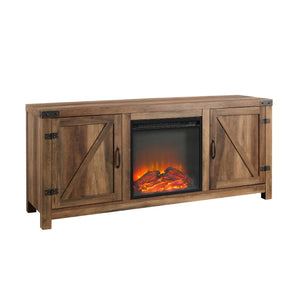 Bolivar Barn Door Fireplace TV Stand