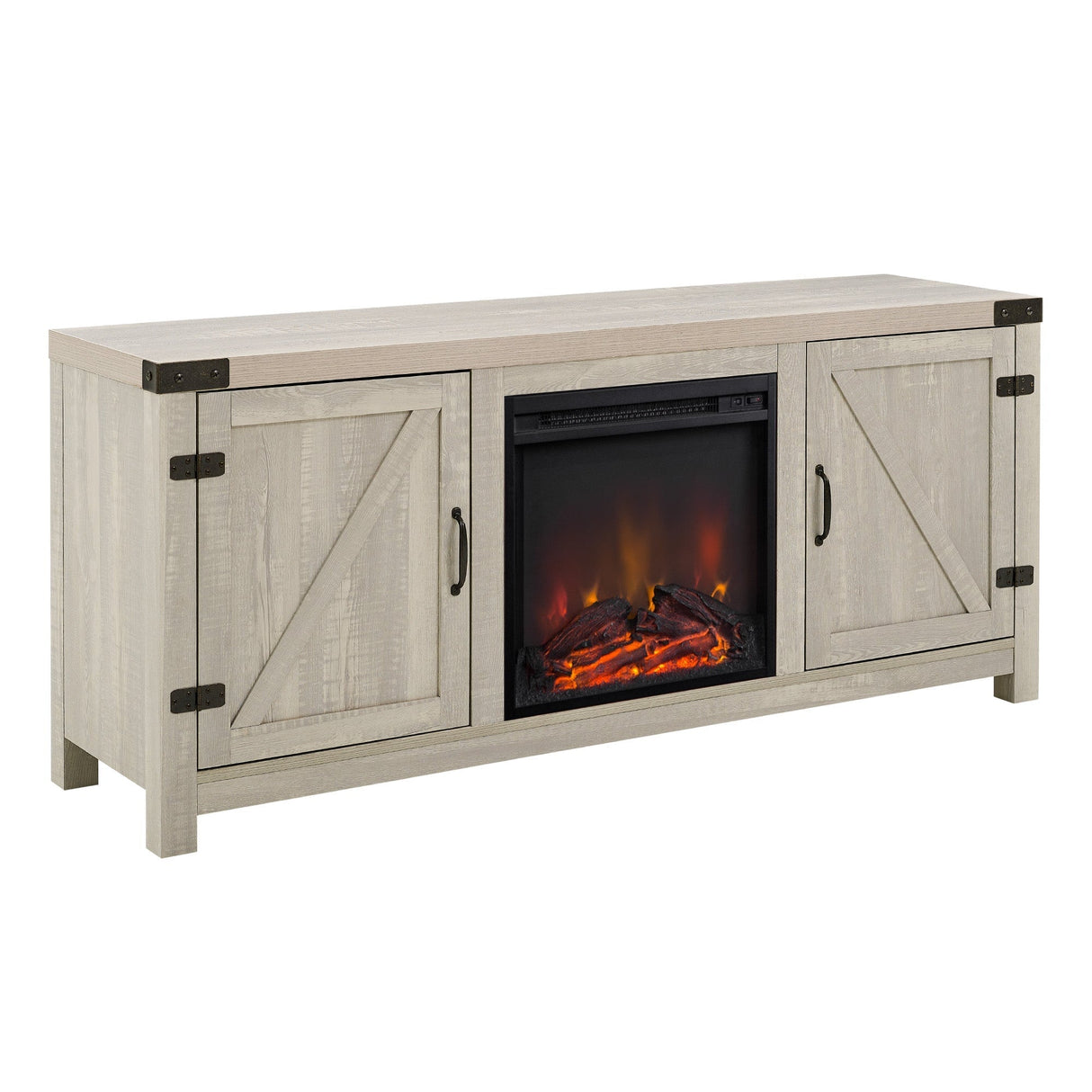 Bolivar Barn Door Fireplace TV Stand