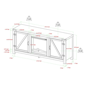 Bolivar Barn Door Fireplace TV Stand