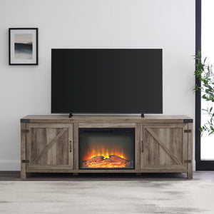 Bolivar Barn Door Fireplace TV Stand