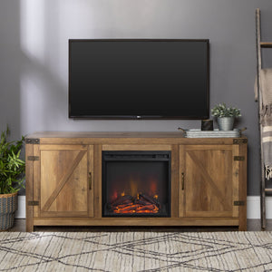 Bolivar Barn Door Fireplace TV Stand