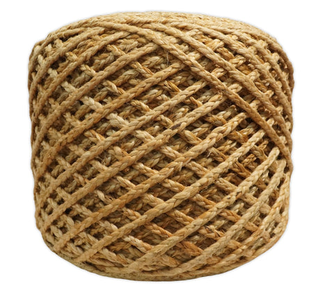 Braided Farmhouse Pouf Natural Brown Basket Weave Round , Boho ottoman Footstool, Side table, Seat , Foot Rest | JP10