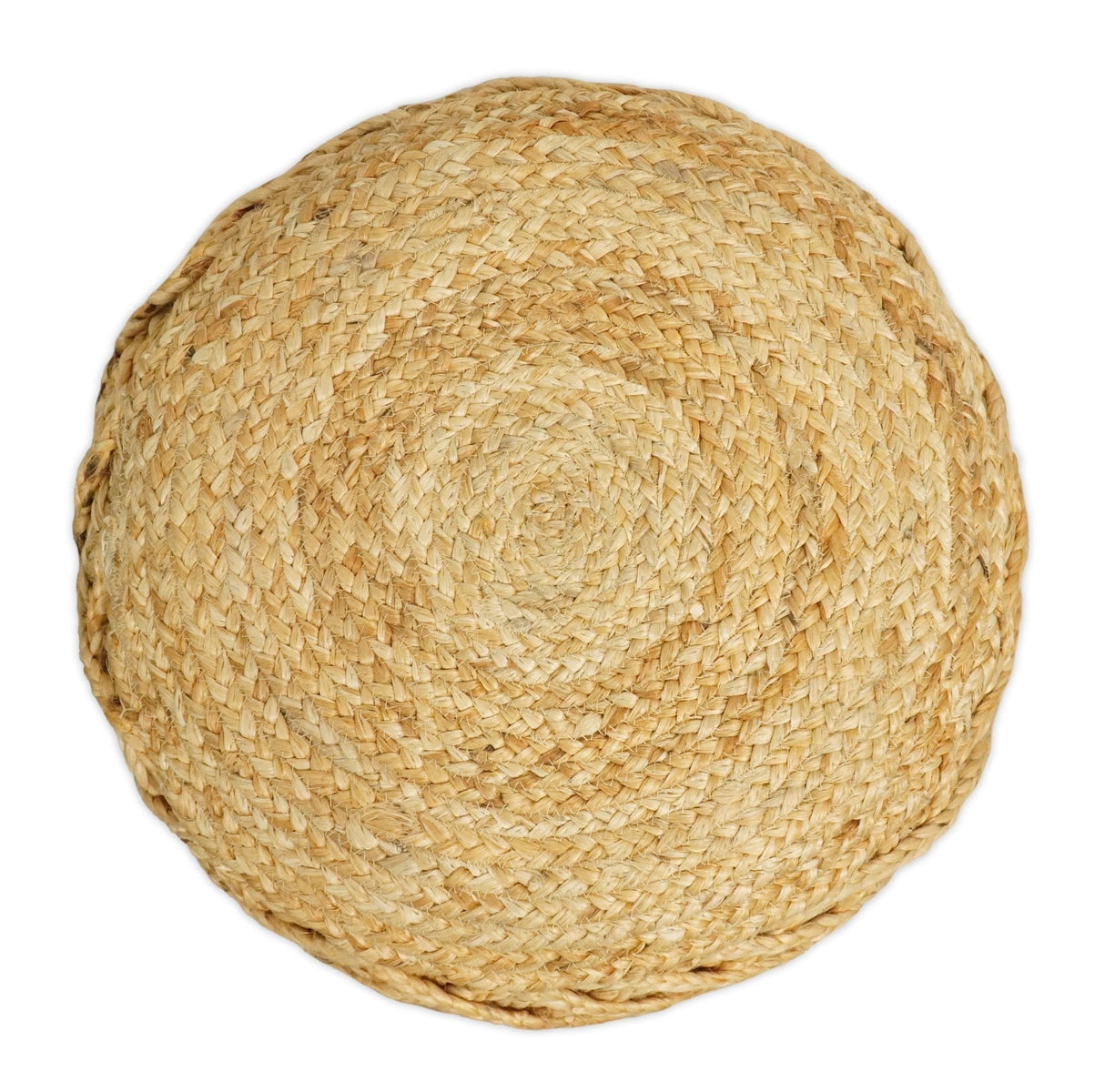 Braided Farmhouse Pouf Natural Brown Basket Weave Round , Boho ottoman Footstool, Side table, Seat , Foot Rest | JP10