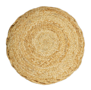 Braided Farmhouse Pouf Natural Brown Basket Weave Round , Boho ottoman Footstool, Side table, Seat , Foot Rest | JP10