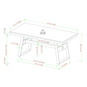 Brickell Modern Industrial Bridge-Leg Dining Table & Desk