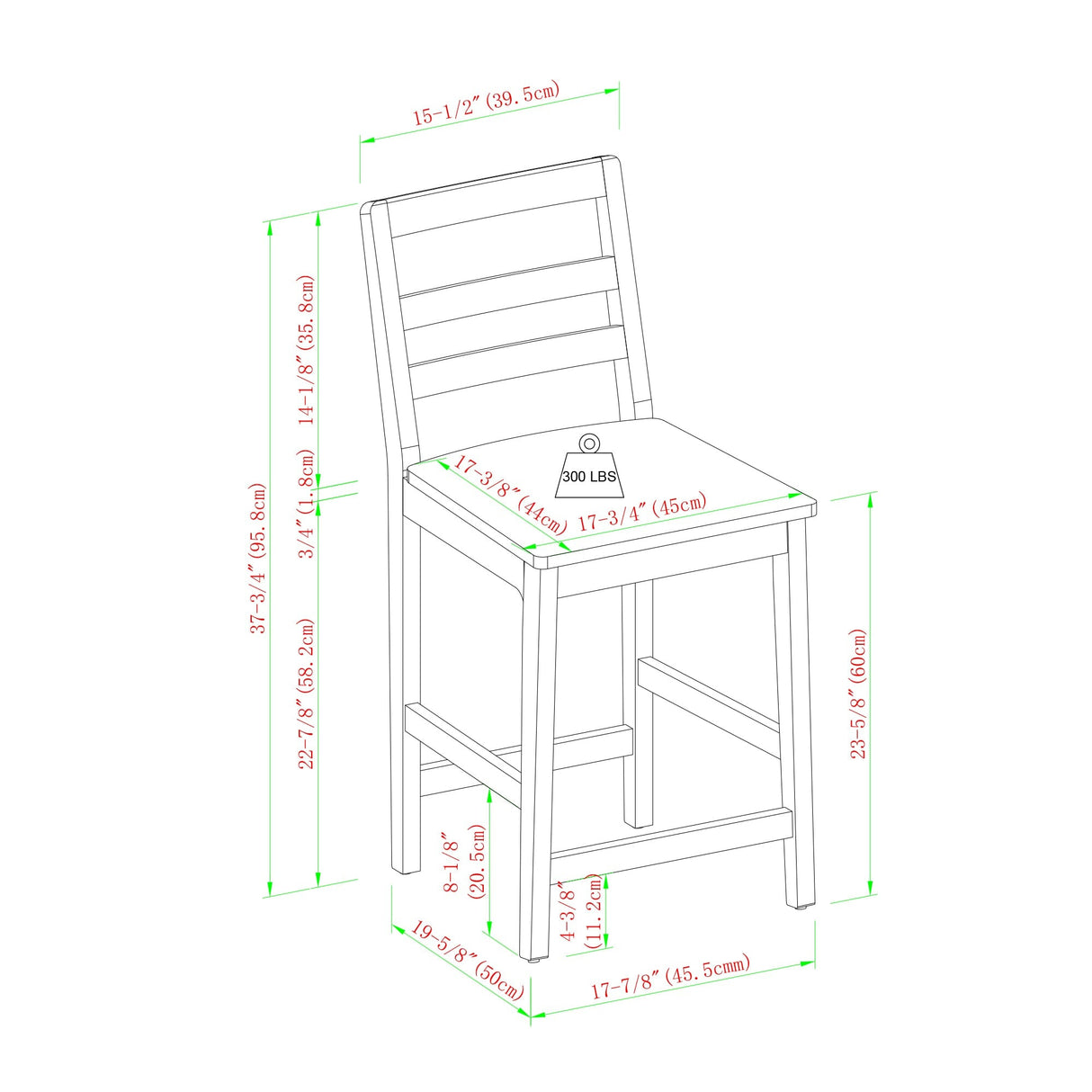 Brixton Wood Bar Stool, Set of 2