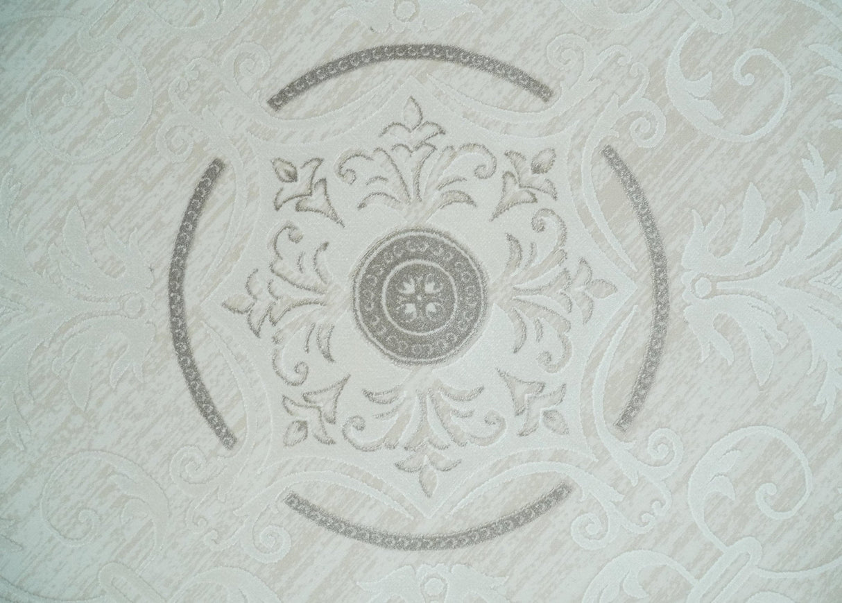 Brown, Beige and Ivory Antique Finish, Vintage look, Art Silk Area Rug, Living Room Rug | TRDMM2
